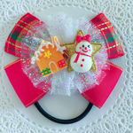 クリスマスヘアゴム 🎄雪だるま⛄️キラキラチュールリボン♡キッズヘアゴム ♡プレゼントにも🎁