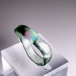 🎥【ハイブリッドオパール（人工オパール）】草花の雫リング　①クリアホワイトセンター