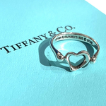 【TIFFANY&CO.】1894 エルサ・ペレッティ オープンハートリング 12号／シルバー925／スペイン製／愛の象徴／ヴィンテージ ティファニー 指輪　メンズ レディース指輪アンティークペア