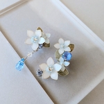 雪霞 アシンメトリー イヤリング ピアス イヤーカフ 【スワロフスキー使用】     