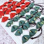 わんちゃん用　クリスマスゴールド柄二色ふわふわリボントリミングチョーカー 18個セット