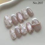 ネイルチップ　レオパード　マグネット　ベージュ　秋ネイル