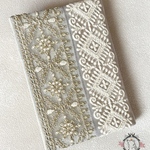 MaEuMインド刺繍リボン文庫本ブックカバー片側調整タイプ【blue4】