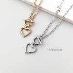 【 ハンマーハート❤︎マンテルネックレス 】つけっぱなし メガネホルダー　ゴールド   シルバー　サージカルステンレス　2way  サングラスホルダー 　プレゼント　夏