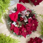 クリスマスリース　ポインセチア　クリスマス飾り　クリスマスドアリース　クリスマスプレゼント　ポインセチアのリース＊*