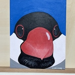 アクリル画「並文鳥」