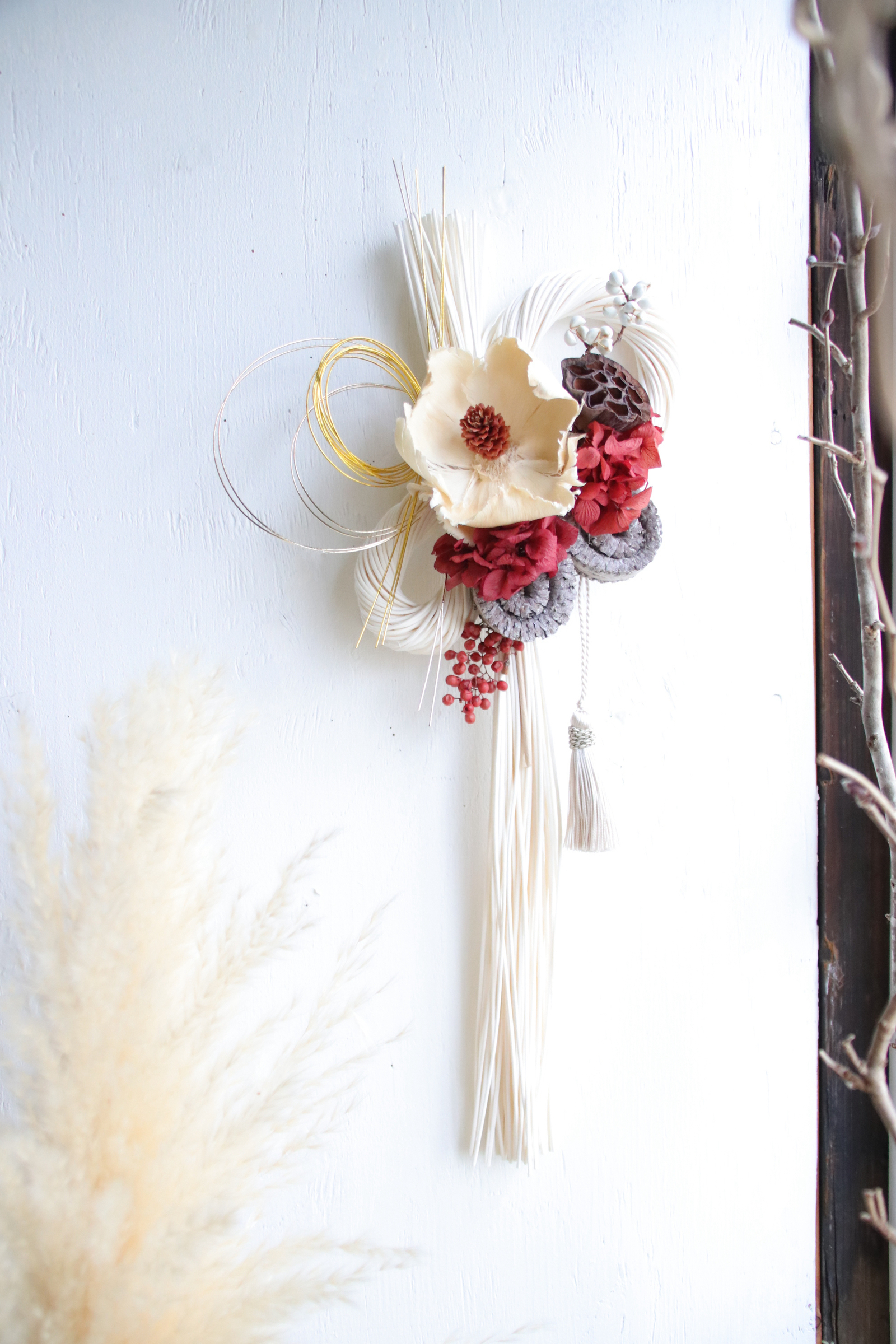 森の三日月リース Lサイズ ボタニカルなクリスマスに＊通年の