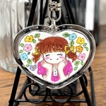 ほっこりアクリルキーホルダー🩷「大丈夫だよ♪」絵と言葉 原画