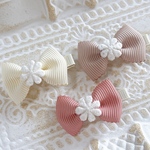 【2個セット】ベビー用ヘアクリップ  リボン　ホワイト　ピンク　お花