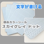 【手帳デコ・カレンダー管理に】横長カラーシール スカイグレイ ドット