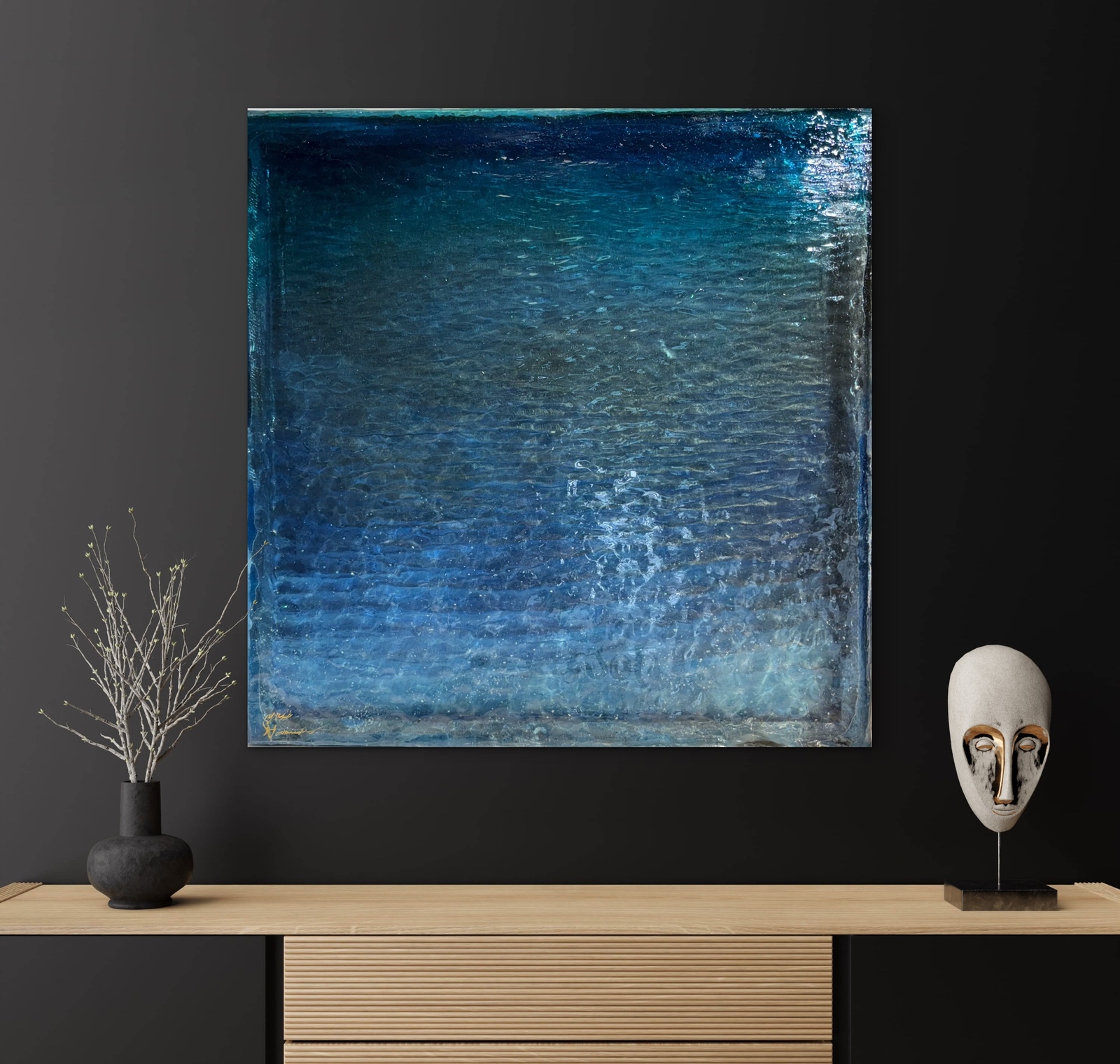 現品　Yuji hamamura現画販売　NO.26　〜海神　〜watatsumi〜 S8号　45×45cm サイン入り 濵村裕二原画 66,550円