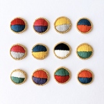 【セミオーダー】推し色2色を選んでできる、まんまる手刺繍イヤリング／ピアス
