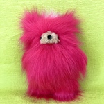 ぬいぐるみ　どピンクのクマちゃん　毛長　ベア