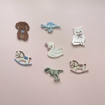 【オリジナルワッペン】スワン　トイプードル　木馬　ねこ　恐竜　ティラノサウルス　スピノサウルス
