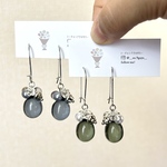 💚秋色手染め大粒ドロップピアス