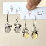 🖤秋色手染め大粒ドロップピアス