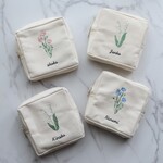 お花15種＼フラワー刺繍ポーチ／スクエアポーチ ミニポーチ 名入れ 名前入れ