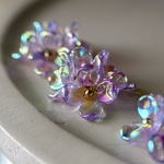 4pcs)4018)ビーズタッセル)purple)#2c