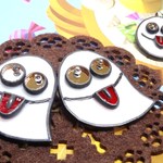 【D様オーダー品】「おばけ」のステンドグラス・ブローチ×２（＋おまけ❤）