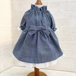 ダンガリーの重ね着風ﾜﾝﾋﾟｰｽ