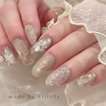 no.243 Fairy Pink Moon 🌙💫 フラッシュネイル　月ネイル　マグネットネイル　淡色ネイル　上品ネイル　enoi キラキラネイル　ミラーネイル　前撮り　ブライダル