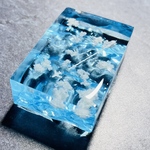 【再販】海と空と飛行機雲　オブジェ　レジンアート