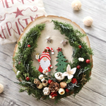 【受注制作】☆クリスマスの切り株リース☆プリザーブドフラワー　クリスマス　リース