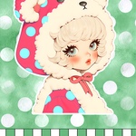 【 オリジナル素材 10-G-5】　mini girl ©️unichoco 様　シンプル素材 写真用紙 人物素材 ステッカー 人物ステッカー コラージュ