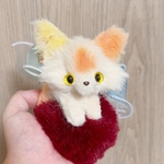 虹色ケモノ オレンジ＆黄色 アートドール ハンドメイド作品 幻獣