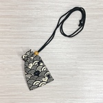 お守り袋 首掛け 青海波柄 ねこ 巾着タイプ 裏地付き ☆ ハンドメイド