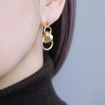 Gold Knot Ring ピアス/イヤリング 大ぶり シンプル 揺れる 金属アレルギー対応ピアス イヤリング 樹脂ピアス チタン ピアス ゴールド 冬 サージカルステンレス ピアス