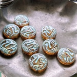 【1コずつ販売】JIRI＊IVANA#czech beads#チェコビーズ　swan wheel18㍉ amber/blue