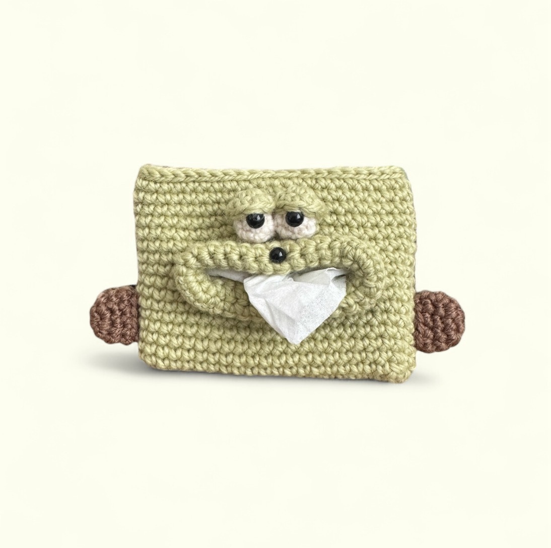 No.64 くま かぎ編み ポケットティッシュケース - CUDDLY. | minne