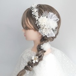 A115 パールカチューシャ　髪飾り　成人式　卒業式　袴　振袖　結婚式　ドライフラワー