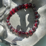 【1連25コセット】JIRI＊IVANA#czech beads#チェコビーズ　round8㍉　garnet red/picasso