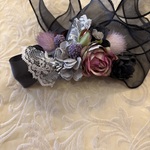 ブラックリボンヘッドドレス　アンティーク