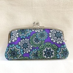 猫の結晶柄の親子がま口長財布