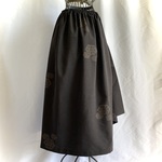 ロング丈 亀甲もようのざっくりほっこり紬の着物地スカート 着物リメイク