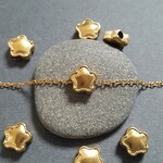 [1pcs] オール ステンレス ぷっくり スター 立体 小さめ ビーズ チャーム ゴールド 24KGP イオンメッキ サージカルステンレス 金属アレルギー対応