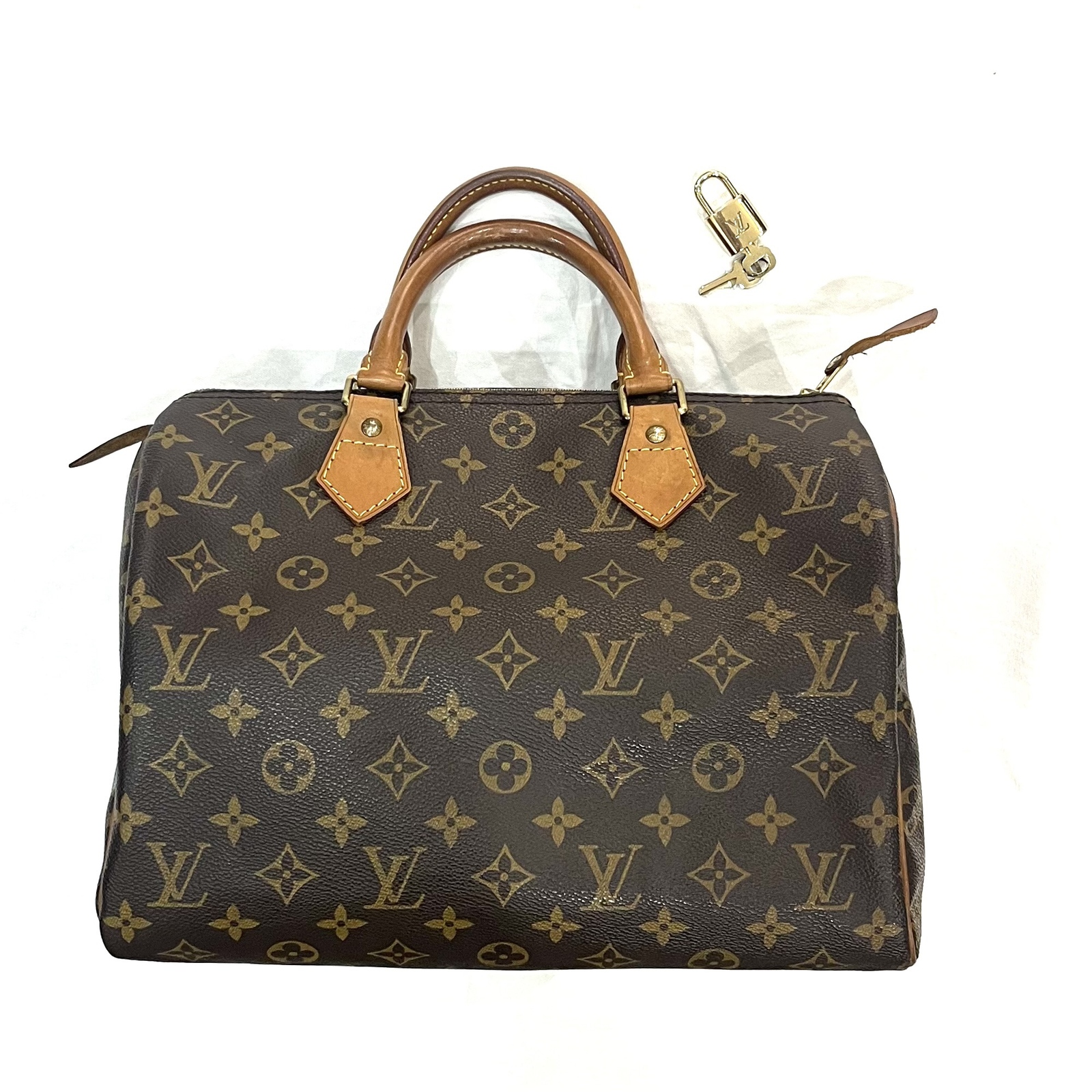 Louis Vuitton モノグラム　スピーディー30 南京錠付き SSS級 ルイ ヴィトン スピーディ30 モノグラム ボストンバッグ