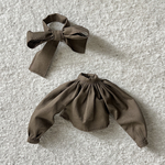 ギャザーブラウス　ブラウン　1/6ドール用22cmドールサイズ服アウトフィット