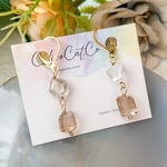 【一点物･再販不可】ブラウントパーズ 2連 ピアス イヤリング イヤーカフ