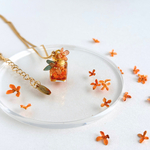 金木犀の香水瓶ネックレス (ハーバリウム)🧡 こっくり 秋