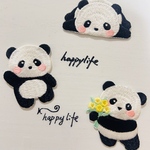 3枚入り可愛いパンダ刺繍アイロンワッペンシールタイプまとめ