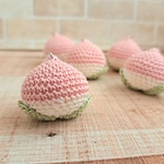 【受注生産】ピーチピンク色の桃(鈴付き)ストラップ