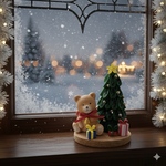 こぐまちゃんのクリスマス🎄（ペーパークイリング、クイリング）