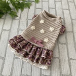 完成品☆秋色お花畑ワンピース☆パープル