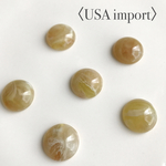  〈USA import〉  ライトオリーブ グリーン×ライトオレンジ×ホワイト アクリル カボション （6個 ）