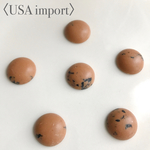  〈USA import〉  マット ライトブラウン×ホワイト×ブラック アクリル カボション （4個 ）