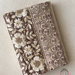 MaEuM インド刺繍リボン　ブックカバー　文庫本サイズ　【brown-1】